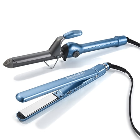BaBylissPRO® Nano Titanium™ 1.25" Spring Curling Iron & 1" Ultra-Thin Flat Iron Prepack