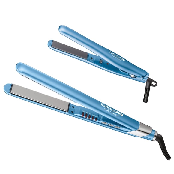 BaBylissPRO Nano Titanium 1" Ultra-Sleek Flat Iron & 3/4" Ultra-Sleek Straightener Prepack