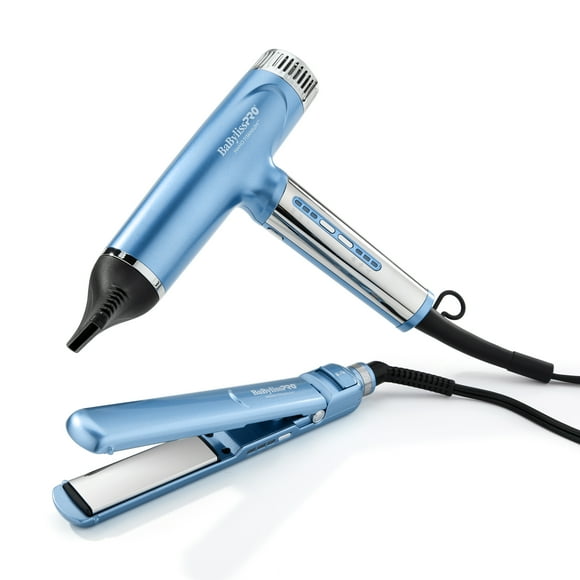 BaBylissPRO Nano Titanium Limited Edition Professional Nano Light Dryer & 1" Compact Ultra-Thin Flat Iron Prepack