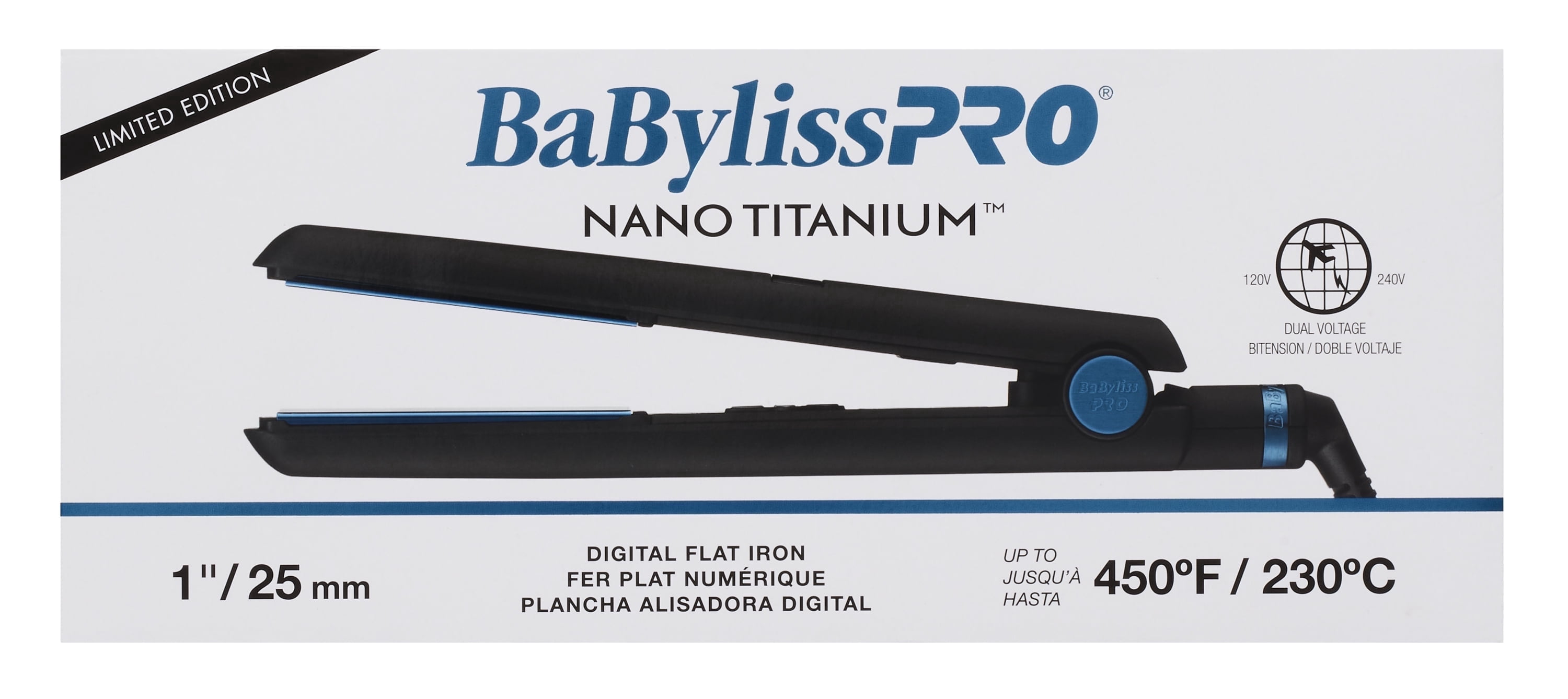 BaBylissPRO, Nano Titanium Matte-Black Digital Straightener, 1