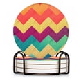thumbnail image 1 of BaHomeck Drink Coasters Set of 4 with Holder Colorful pattern with retro style Water Absorbent Ceramic Coasters Tabletop Protection,Suitable for Various Cup ,Home Decor, 1 of 4
