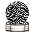 thumbnail image 1 of BaHomeck Drink Coasters Set of 4 with Holder zebra skin pattern Water Absorbent Ceramic Coasters Tabletop Protection,Suitable for Various Cup ,Home Decor, 1 of 4