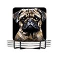thumbnail image 1 of BaHomeck Drink Coasters Set Of 4 With Holder Pug Dog On Black Background Water Absorbent Ceramic Coasters Tabletop Protection,Suitable For Various Cup,Home Decor, 1 of 4