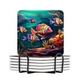thumbnail image 1 of BaHomeck Drink Coasters Set Of 6 With Holder Colorful Fish Swimming In The Ocean Water Absorbent Ceramic Coasters Tabletop Protection,Suitable For Various Cup,Home Decor, 1 of 4