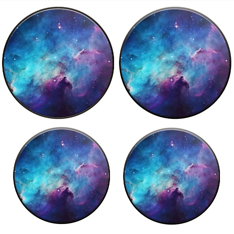 BaHomeck Electric Stove Burner Covers Set of 4,Round Metal Gas Stove Burner Covers 8 Inch and 10 Inch,Kitchen Decor,Amazing Nebula In The Galaxy With Blue And Purple Colors