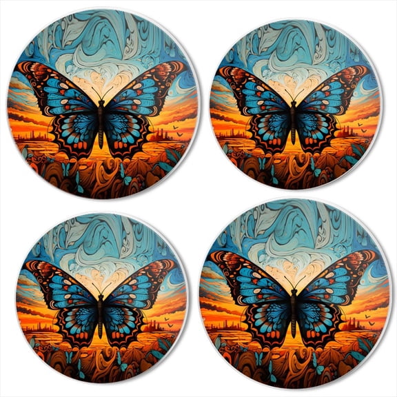 BaHomeck Electric Stove Burner Covers Set of 4,Round Metal Gas Stove Burner Covers 8 Inch and 10 Inch,Kitchen Decor,Beautiful Landscape At Sunset In The Background