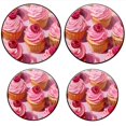 thumbnail image 1 of BaHomeck Electric Stove Burner Covers Set of 4,Round Metal Gas Stove Burner Covers 8 Inch and 10 Inch,Kitchen Decor,Cupcakes With Pink Frosting And Raspberries On Top, 1 of 2