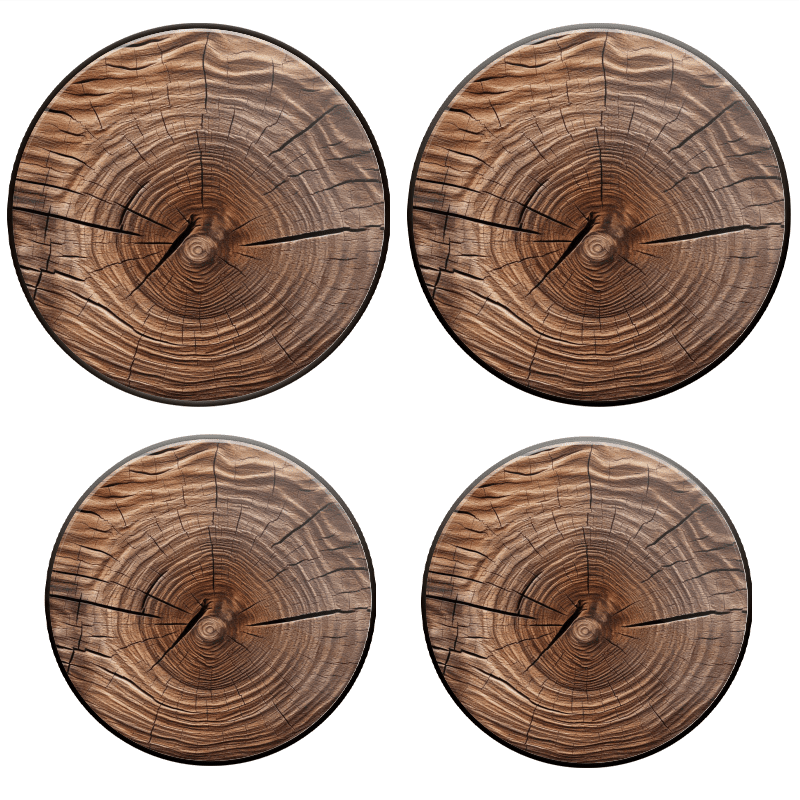 BaHomeck Electric Stove Burner Covers Set of 4,Round Metal Gas Stove Burner Covers 8 Inch and 10 Inch,Kitchen Decor,Detailed Of The Cross-Section Of Tree