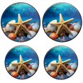 thumbnail image 1 of BaHomeck Electric Stove Burner Covers Set of 4,Round Metal Gas Stove Burner Covers 8 Inch and 10 Inch,Kitchen Decor,Starfish And Seashells In The Sand With Blue Background With Stars, 1 of 2