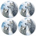 thumbnail image 1 of BaHomeck Electric Stove Burner Covers Set of 4,Round Metal Gas Stove Burner Covers 8 Inch and 10 Inch,Kitchen Decor,White And Gray Wolves Looking Up At The Sky, 1 of 2