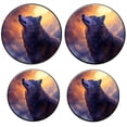 thumbnail image 1 of BaHomeck Electric Stove Burner Covers Set of 4,Round Metal Gas Stove Burner Covers 8 Inch and 10 Inch,Kitchen Decor,Wolf Howling At The Moon With Beautiful Night Sky, 1 of 2