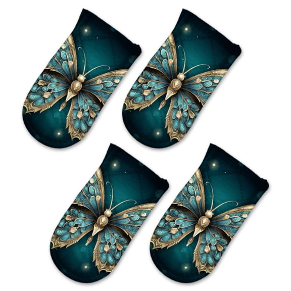 BaHomeck Pot Handle Holder Covers 4Pcs, Beautiful Queen Of Fairy Wings Non Slip Heat-Resisting Pan Handle Covers For Home Kitchen Baking Cooking BBQ Cookwares,6×3In