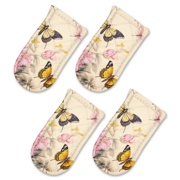 BaHomeck Pot Handle Holder Covers 4Pcs, Beautiful Wallpaper Inspired By The Victorian Era Non Slip Heat-Resisting Pan Handle Covers For Home Kitchen Baking Cooking BBQ Cookwares,63In