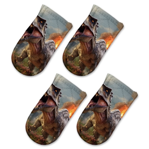 BaHomeck Pot Handle Holder Covers 4Pcs, Fierce Tyrannosaurus Rex Roaring With Mouth Open Non Slip Heat-Resisting Pan Handle Covers For Home Kitchen Baking Cooking BBQ Cookwares,63In
