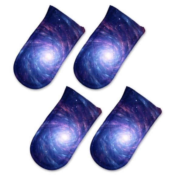 BaHomeck Pot Handle Holder Covers 4Pcs, Galactic Spiral With Stars And Nebulae In Deep Space Non Slip Heat-Resisting Pan Handle Covers For Home Kitchen Baking Cooking BBQ Cookwares,63In