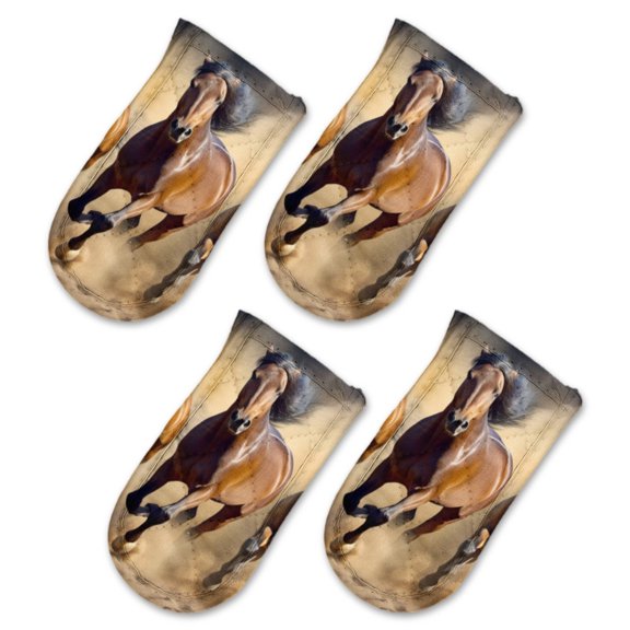 BaHomeck Pot Handle Holder Covers 4Pcs, Horses Running Through The Desert Dust Billowing Behind Them Non Slip Heat-Resisting Pan Handle Covers For Home Kitchen Baking Cooking BBQ Cookwares,63In