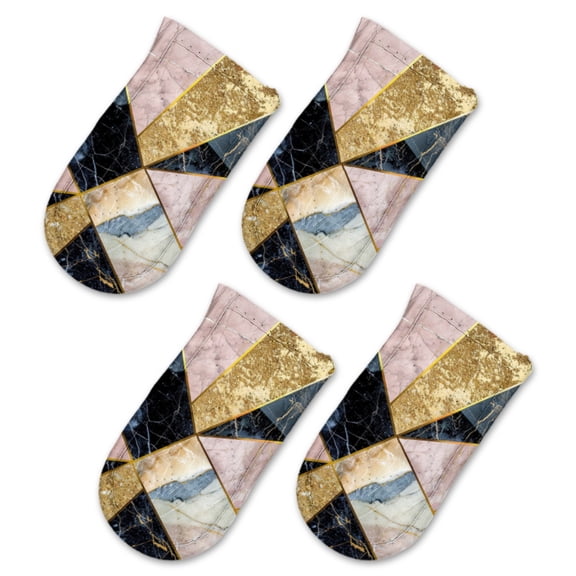 BaHomeck Pot Handle Holder Covers 4Pcs, Pattern Of Geometric Shapes In Black And Gold Marble Non Slip Heat-Resisting Pan Handle Covers For Home Kitchen Baking Cooking BBQ Cookwares,63In