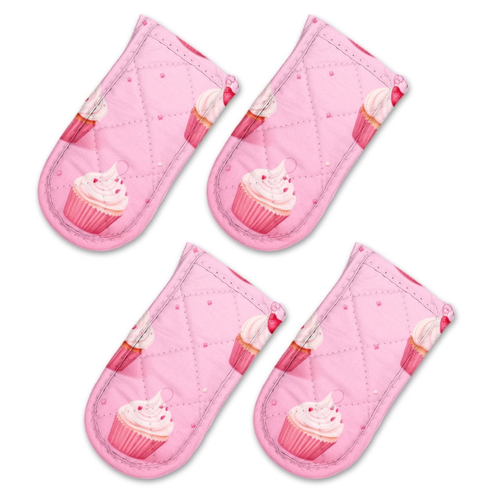 BaHomeck Pot Handle Holder Covers 4Pcs, Pink Cupcakes In Pink ...