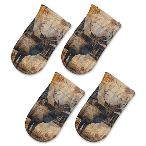 BaHomeck Pot Handle Holder Covers 4Pcs, Rustic Cabin Surrounded By Autumn Foliage Non Slip Heat-Resisting Pan Handle Covers For Home Kitchen Baking Cooking BBQ Cookwares,63In