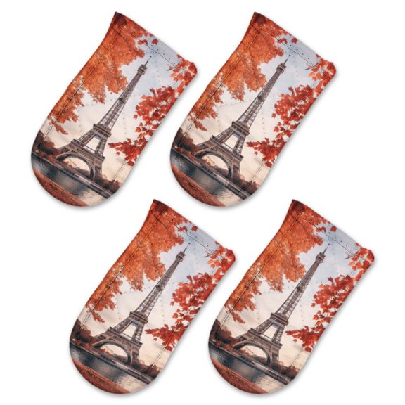 BaHomeck Pot Handle Holder Covers 4Pcs, Stunning Autumn Scene Of The Eiffel Tower In Paris Non Slip Heat-Resisting Pan Handle Covers For Home Kitchen Baking Cooking BBQ Cookwares,63In