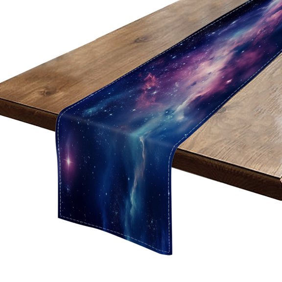 BaHomeck Table Runner 13*72 In,Set Of 1 Beautiful Nebula With Stars High Density Cotton Linens Machine Washable Table Runner For Kitchen Dining Table Coffee Table Decor