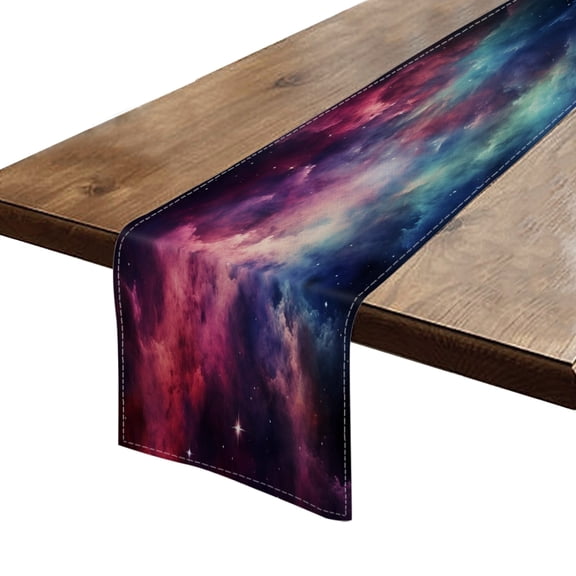 BaHomeck Table Runner 13*72 In,Set Of 1 The Captivating Hues Of The Galactic Backdrop High Density Cotton Linens Machine Washable Table Runner For Kitchen Dining Table Coffee Table Decor