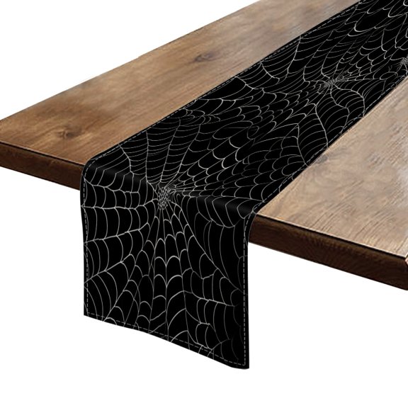 BaHomeck Table Runner 13*72 In,Set Of 1 Delicate Spider Webs High Density Cotton Linens Machine Washable Table Runner For Kitchen Dining Table Coffee Table Decor