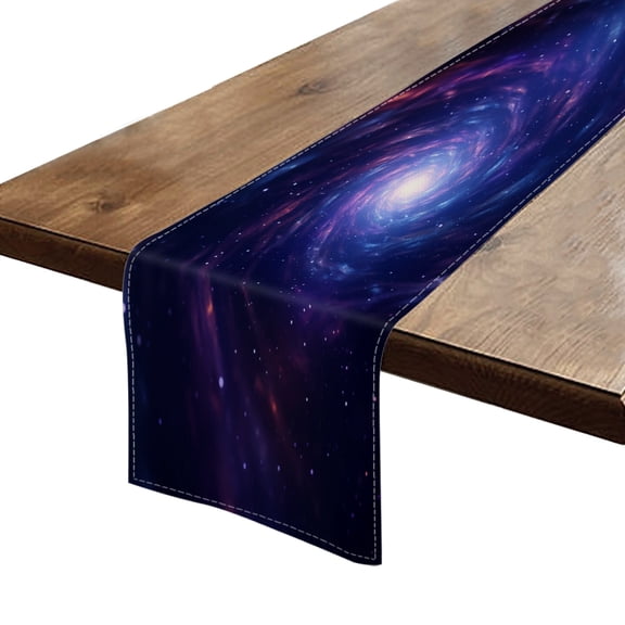 BaHomeck Table Runner 13*72 In,Set Of 1 Galactic Spiral With Stars And Nebulae In Deep Space High Density Cotton Linens Machine Washable Table Runner For Kitchen Dining Table Coffee Table Decor
