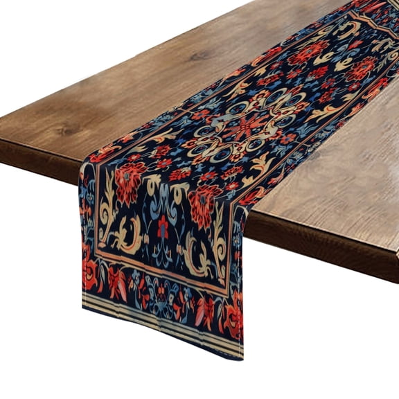 BaHomeck Table Runner 13*72 In,Set Of 1 Oriental Design In The Style High Density Cotton Linens Machine Washable Table Runner For Kitchen Dining Table Coffee Table Decor