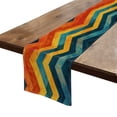 thumbnail image 1 of BaHomeck Table Runner 13*72 In,Set Of 1 Abstract Chevron Pattern With Orange High Density Cotton Linens Machine Washable Table Runner For Kitchen Dining Table Coffee Table Decor, 1 of 4