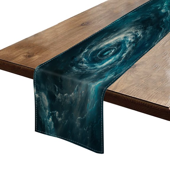 BaHomeck Table Runner 13*72 In,Set Of 1 Cinematic Still Of Endless And Swirling Vortex In Space High Density Cotton Linens Machine Washable Table Runner For Kitchen Dining Table Coffee Table Decor