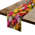 thumbnail image 1 of BaHomeck Table Runner 13*72 In,Set Of 1 Colorful Tulip High Density Cotton Linens Machine Washable Table Runner For Kitchen Dining Table Coffee Table Decor, 1 of 4