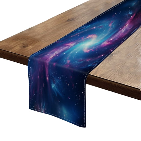 BaHomeck Table Runner 13*72 In,Set Of 1 Galaxy Spiral With Vibrant Blue Hues High Density Cotton Linens Machine Washable Table Runner For Kitchen Dining Table Coffee Table Decor