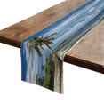 thumbnail image 1 of BaHomeck Table Runner 13*72 In,Set Of 1 Palm Tree On The Beach In An Island High Density Cotton Linens Machine Washable Table Runner For Kitchen Dining Table Coffee Table Decor, 1 of 4