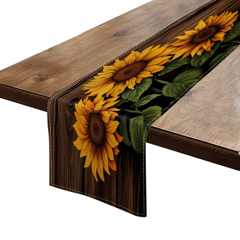 BaHomeck Table Runner 13*72 In,Set Of 1 Three Beautiful Sunflowers On ...