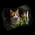 thumbnail image 1 of BaHomeck placemats Set of 4 Calico Cat With Green Eyes Sitting In The Grass Cotton Linen rectangle Placemats for Kitchen Dining Table Indoor,Outdoor,18*12inch, 1 of 4
