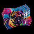 thumbnail image 1 of BaHomeck placemats Set of 4 Colorful Pug, With Vibrant Colors And Colorful Background Cotton Linen rectangle Placemats for Kitchen Dining Table Indoor,Outdoor,18*12inch, 1 of 4