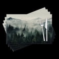 thumbnail image 1 of BaHomeck placemats Set of 4 Forest Of Evergreen Trees Against The Backdrop Of Mist-Covered Mountains Cotton Linen rectangle Placemats for Kitchen Dining Table Indoor,Outdoor,18*12inch, 1 of 4