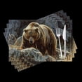 thumbnail image 1 of BaHomeck placemats Set of 4 Grizzly Bear In The Rocky Mountains With Boulders Cotton Linen rectangle Placemats for Kitchen Dining Table Indoor,Outdoor,18*12inch, 1 of 4