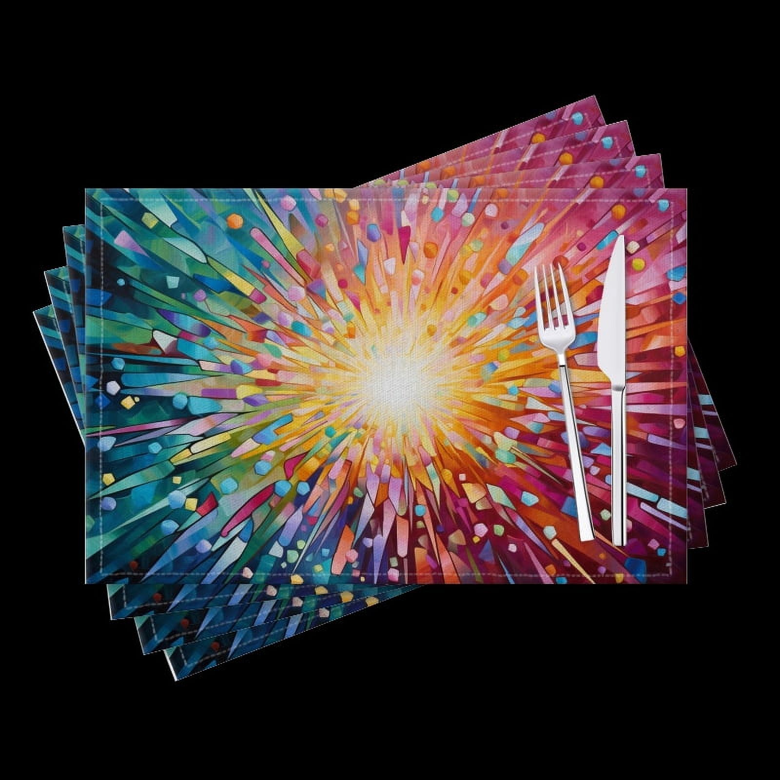 Tables Radiates BaHomeck placemats Set of 4 Light Radiating From The Center And ...