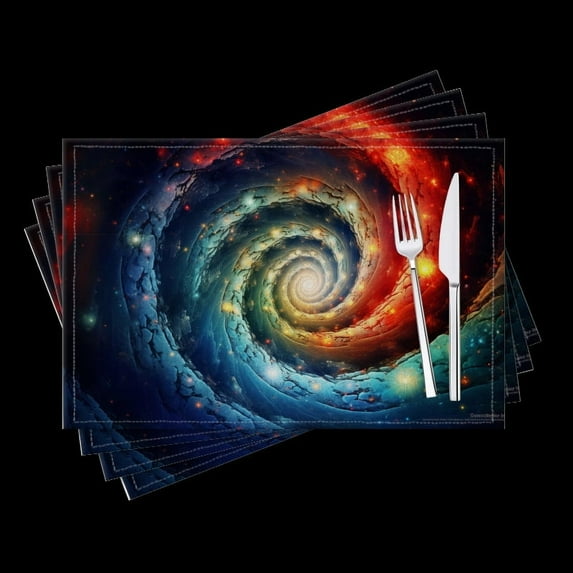 BaHomeck placemats Set of 4 Spiral Galaxy With Vibrant Colors And ...