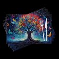 thumbnail image 1 of BaHomeck placemats Set of 4 Tree Of Life With Roots That Branch Out Into Various Colors Cotton Linen rectangle Placemats for Kitchen Dining Table Indoor,Outdoor,18*12inch, 1 of 4