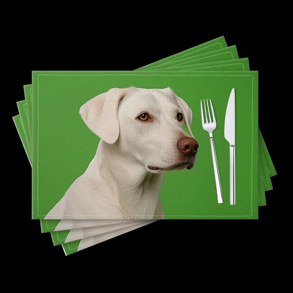 BaHomeck placemats Set of 4 White Labrador Retriever Looking To The Side Cotton Linen rectangle Placemats for Kitchen Dining Table Indoor,Outdoor,18*12inch