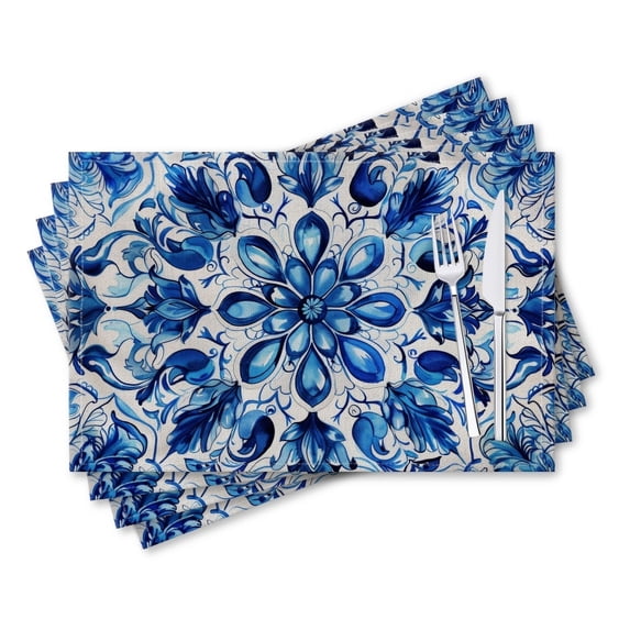 BaHomeck placemats Set of 4 rectangle Linen Cotton Placemats for Dining ...