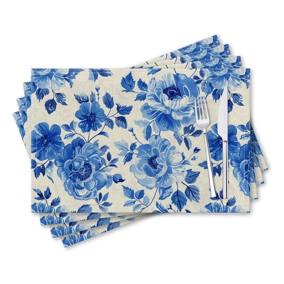 BaHomeck placemats Set of 4 rectangle Linen Cotton Placemats for Dining ...