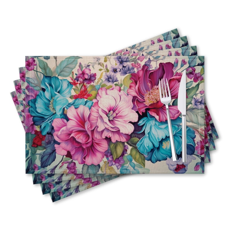 BaHomeck placemats Set of 4 rectangle Linen Cotton Placemats for Dining ...
