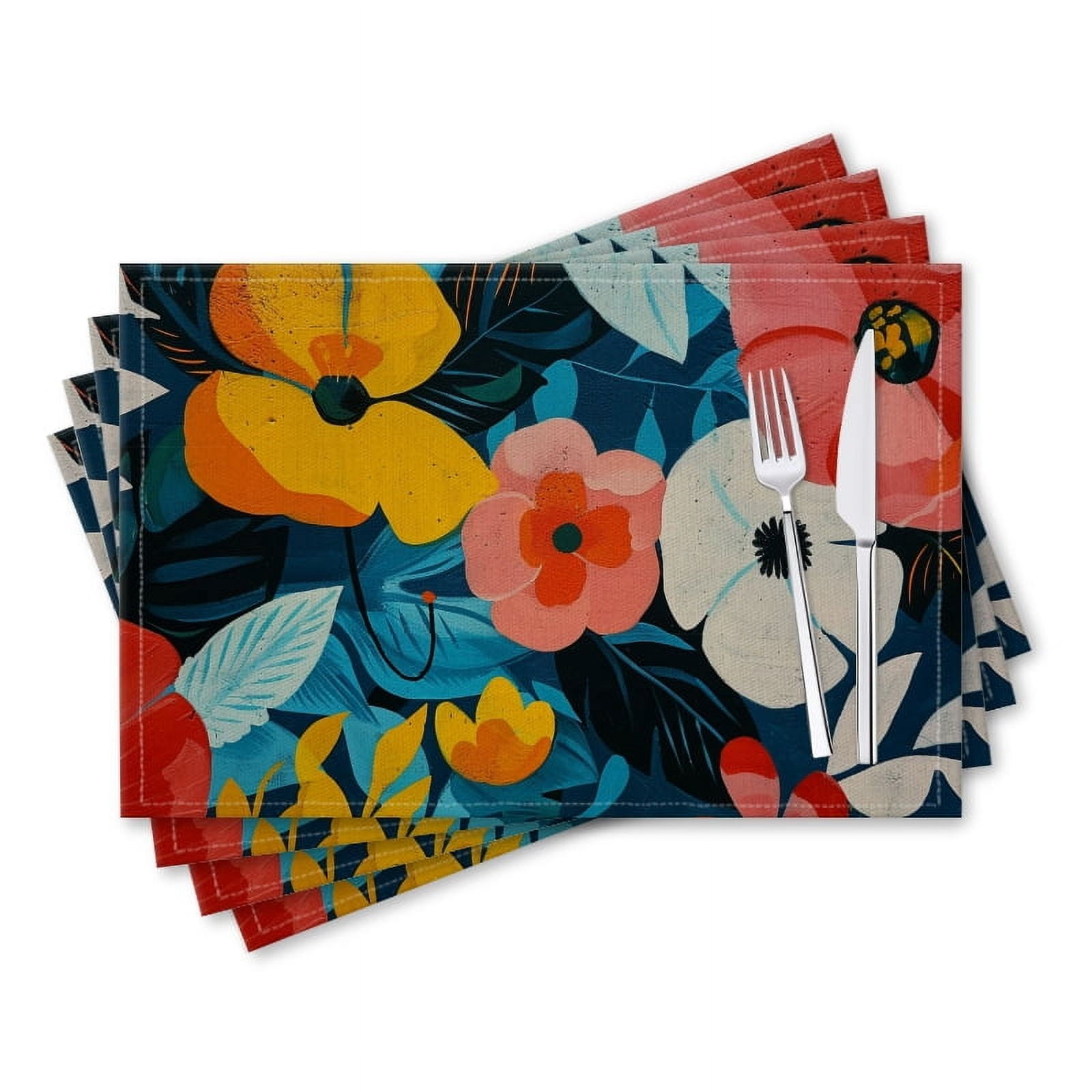 BaHomeck placemats Set of 4 rectangle Linen Cotton Placemats for Dining ...