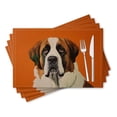 thumbnail image 1 of BaHomeck placemats Set of 4 rectangle Linen Cotton Placemats for Dining Table Washable Heat Resistant,18*12inch,Saint Bernard With Orange Background, 1 of 4