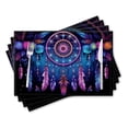 thumbnail image 1 of BaHomeck placemats Set of 4 rectangle Linen Cotton Placemats for Dining Table Washable Heat Resistant,Dreamcatcher With Feathers And Roses,18*12inch, 1 of 4