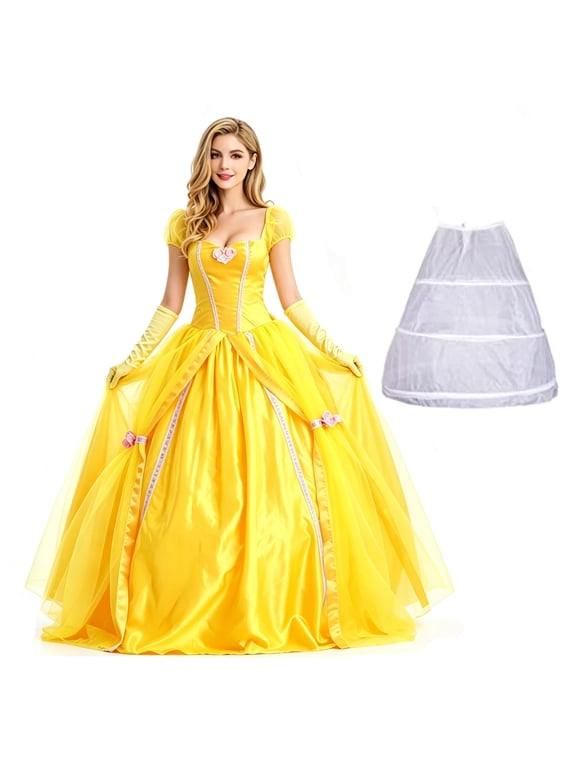 Women's Classic Belle Princess Halloween Costume with Sleeve